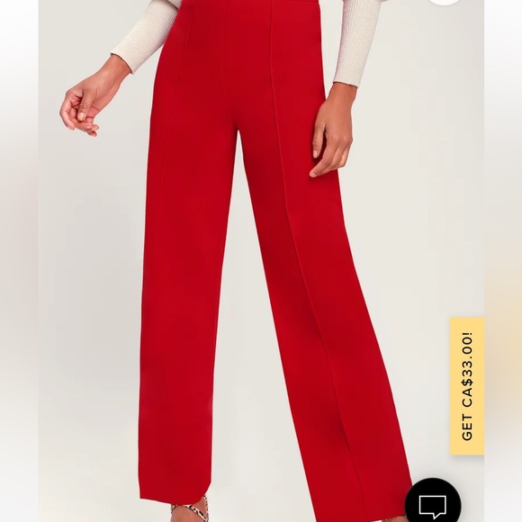 Never worn: Opportune Moment Red Wide Leg Trouser Pants - Picture 4 of 6